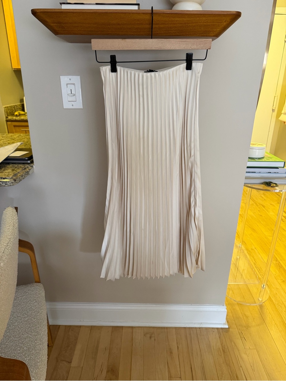 J.Crew Pleated Midi Skirt - Cream